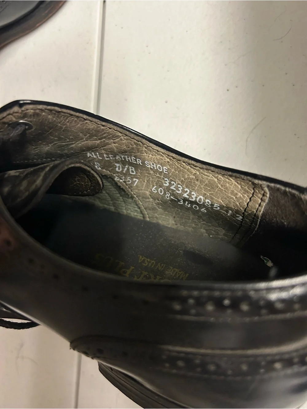 Stafford Black Leather Wingtip Derby Oxfords